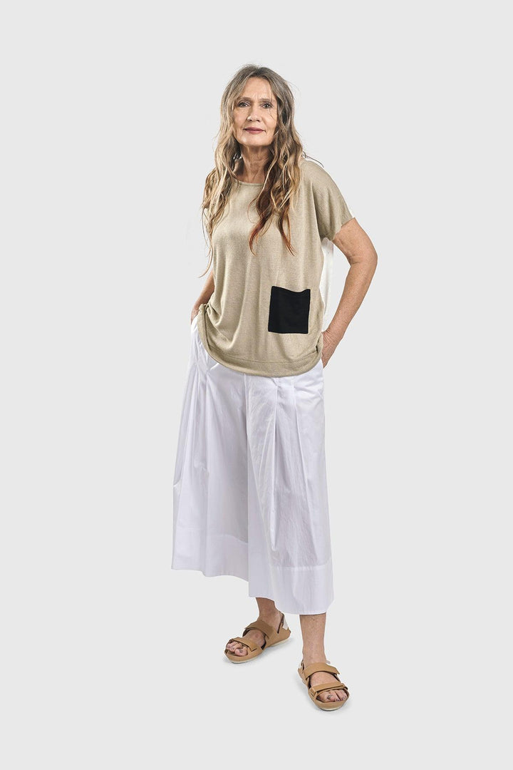 Cara Culotte Pants, White - Alembika Designer Women's Clothing