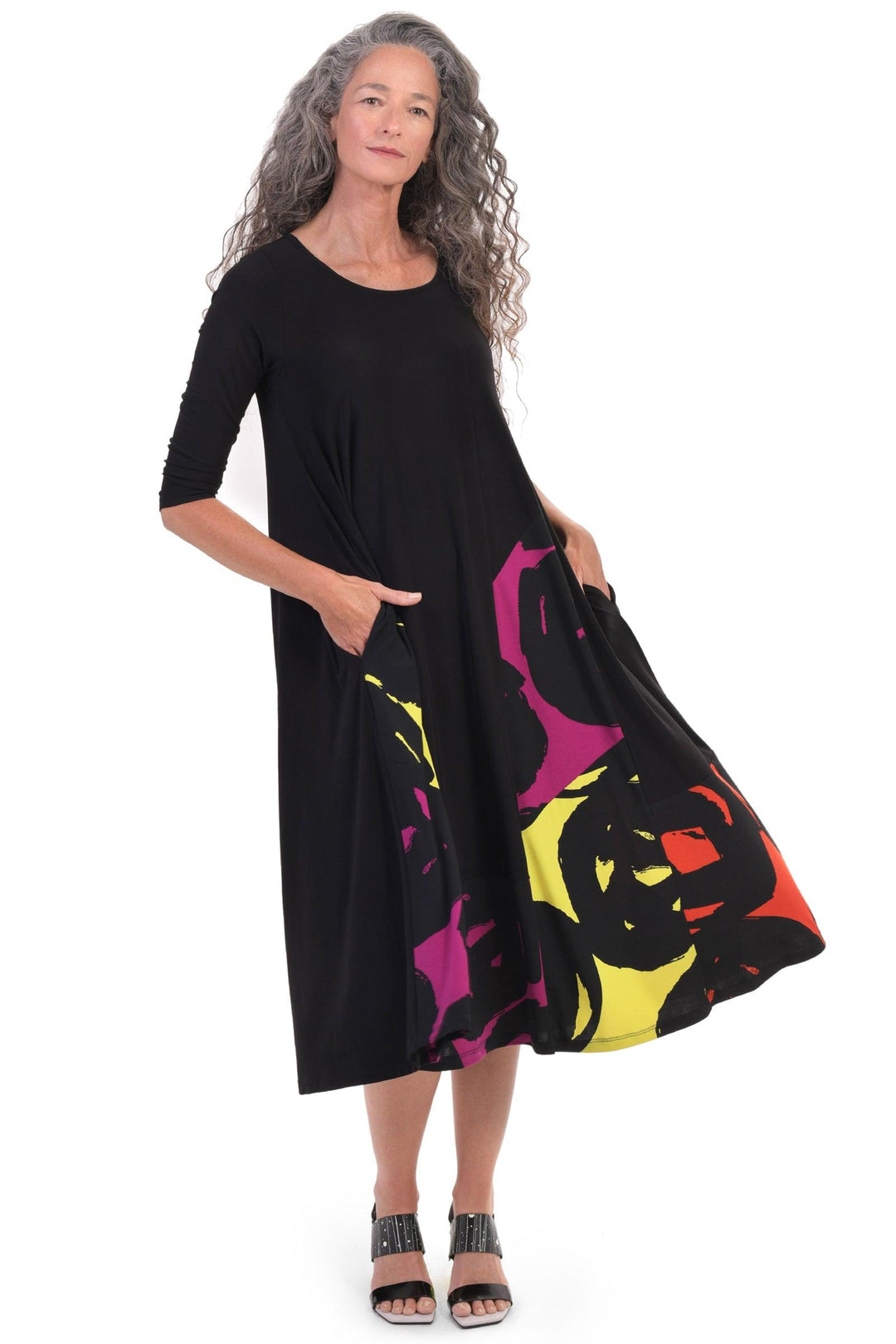 Art Print Swing Dress - Alembika Designer Women's Clothing