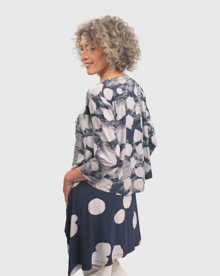 Cloud Crop Cardy Jacket, Navy - Alembika Designer Women's Clothing
