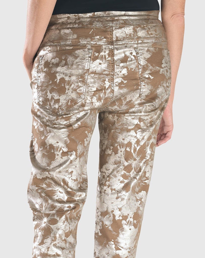 Floral Iconic Stretch Jeans, Coffee