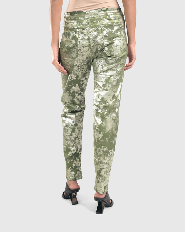 Floral Iconic Stretch Jeans, Olive