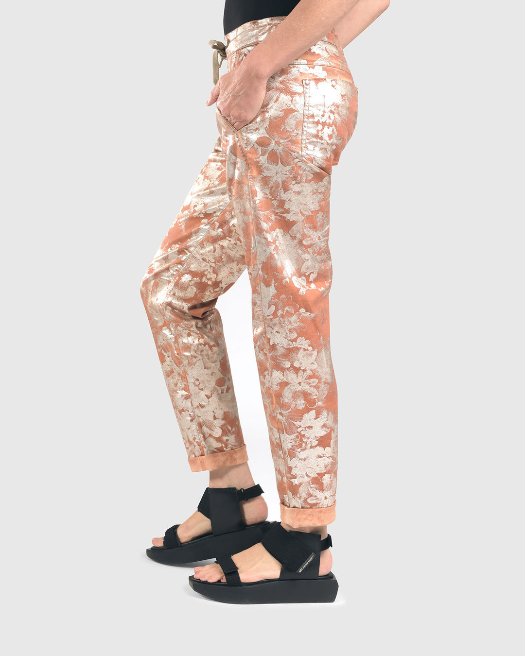 Floral Iconic Stretch Jeans, Rust