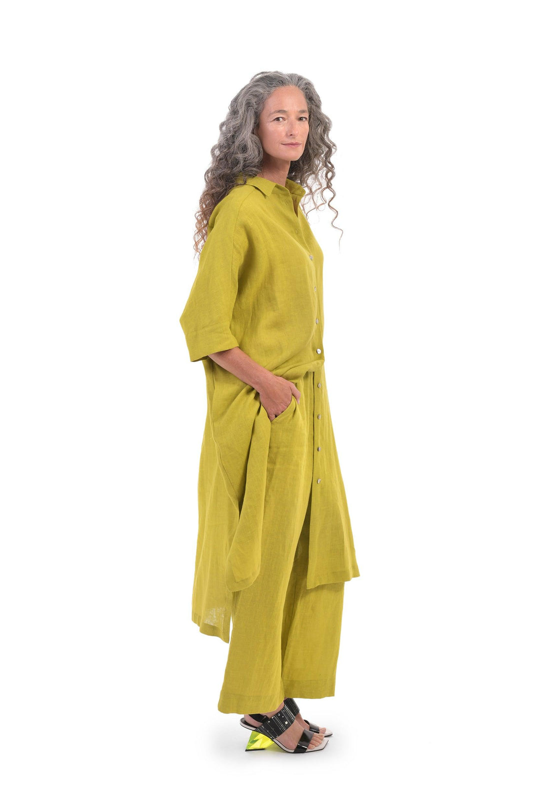 Flow Linen Tunic Shirtdress - Alembika Designer Women's Clothing
