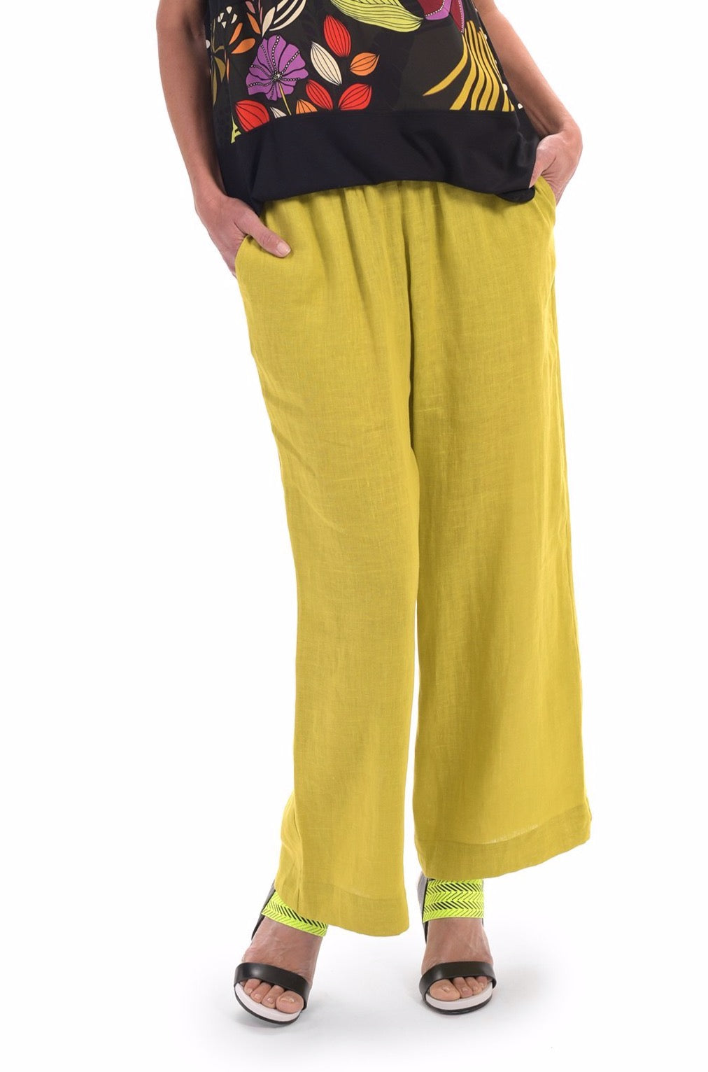 Zen Linen Pants, Yellow