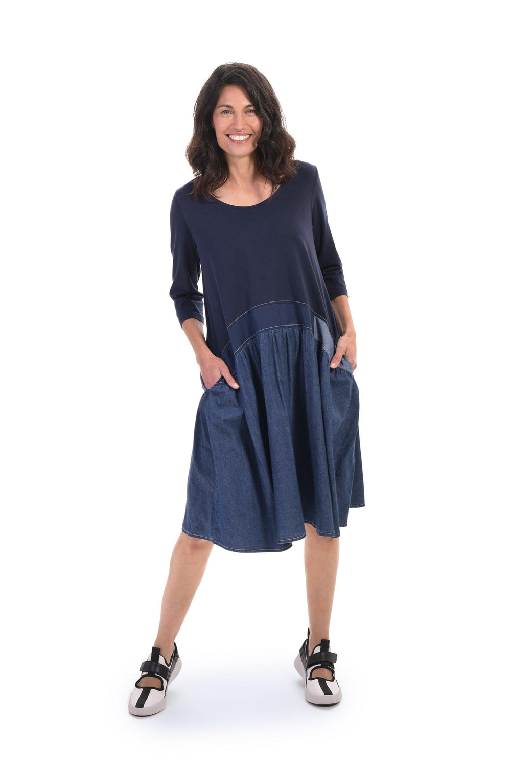 Babydoll Denim Dress - Alembika Designer Women's Clothing