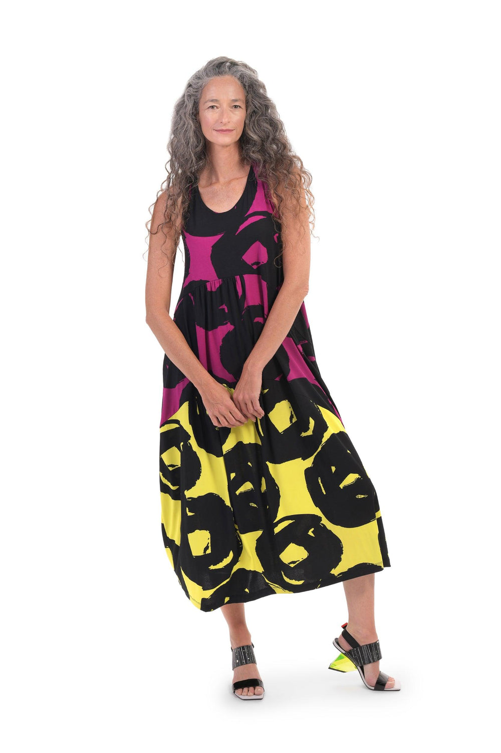 Art Print Tank Dress, Violet - Alembika Designer Women's Clothing