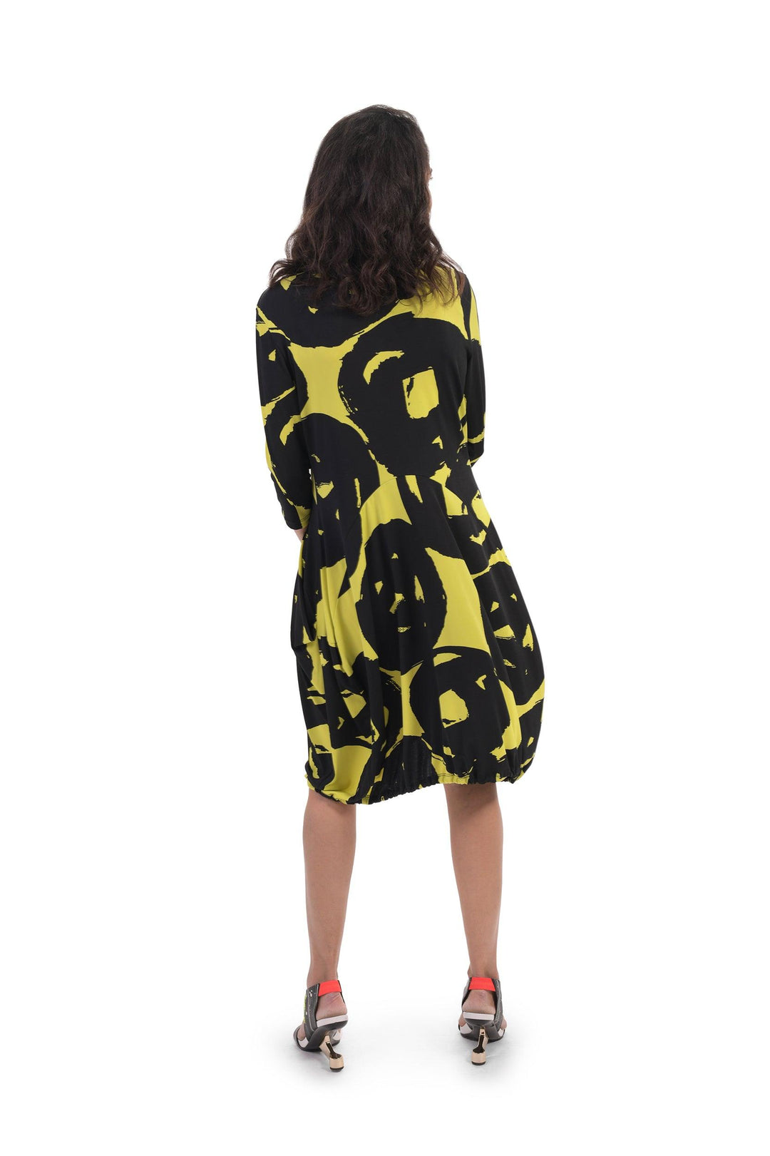 Art Print Wonderful Dress, Lime - Alembika Designer Women's Clothing