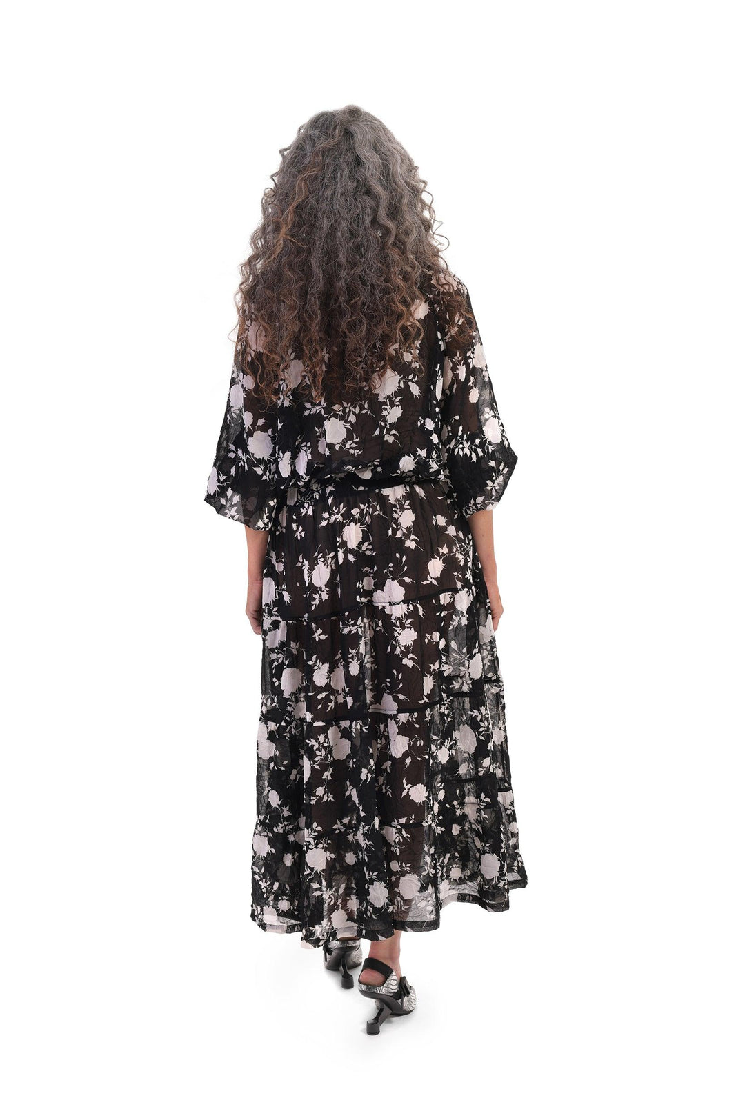 Floral Tiered Maxi Shirtdress - Alembika Designer Women's Clothing