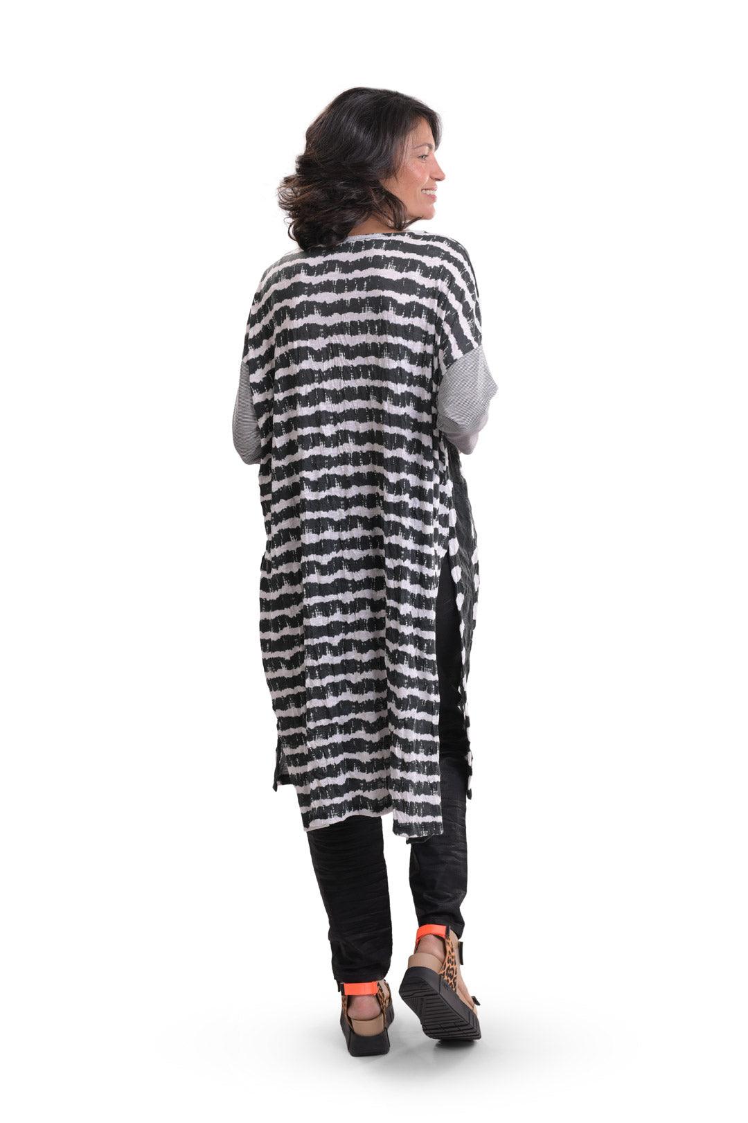 Duet Crinkle Tunic Dress, Charcoal - Alembika Designer Women's Clothing
