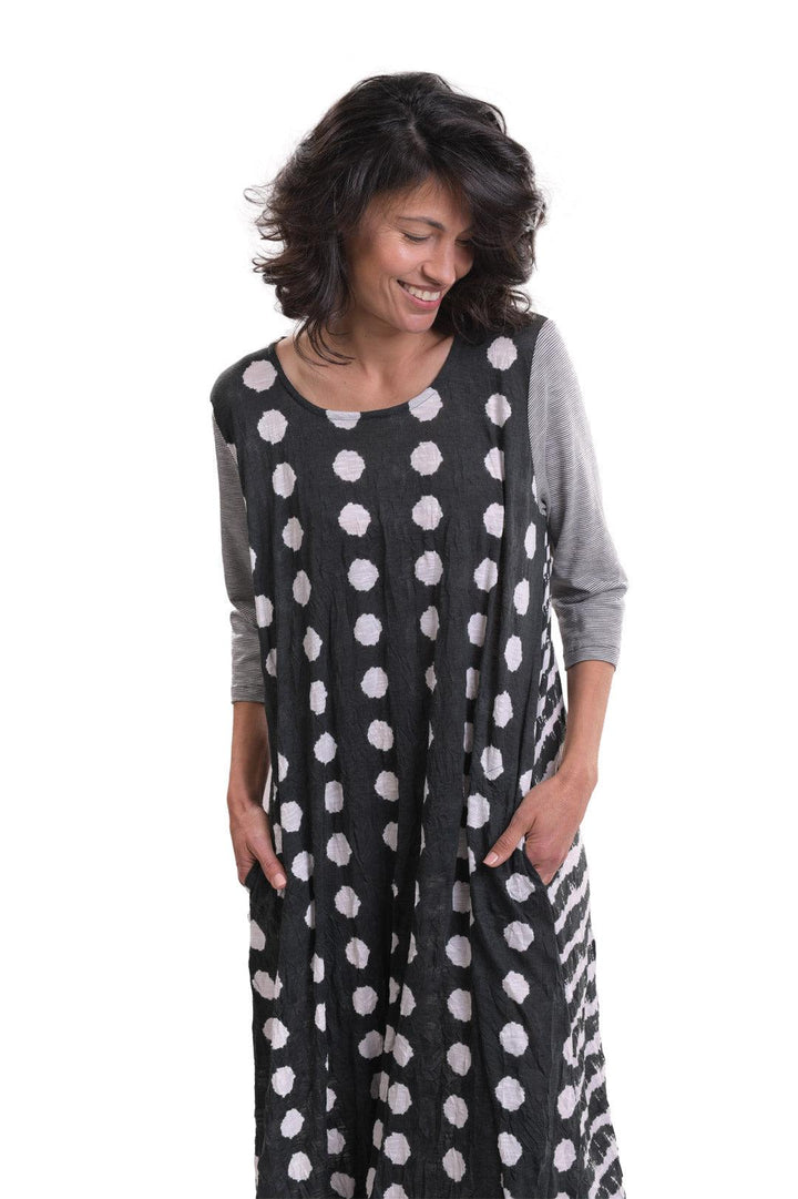 Duet Crinkle Maxi Dress, Charcoal - Alembika Designer Women's Clothing