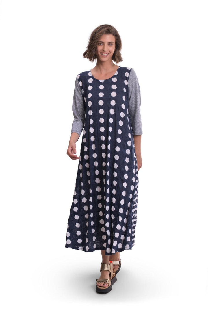 Duet Crinkle Maxi Dress, Navy - Alembika Designer Women's Clothing