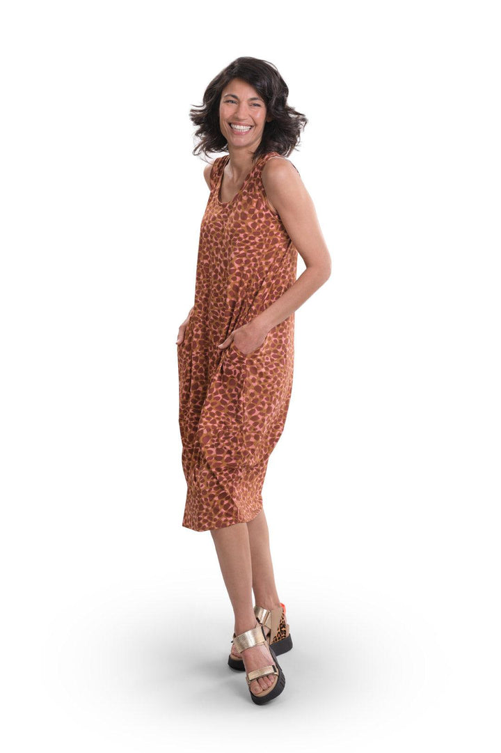 Confetti Cocoon Dress, Orange - Alembika Designer Women's Clothing
