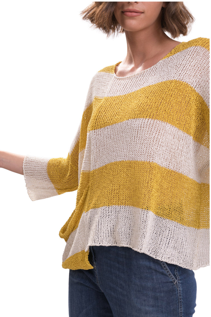 Luxe Pocket-Hem Sweater, Yellow