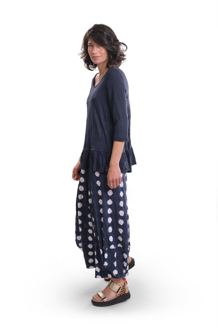 plus size spark crinkle punto pants in navy color
