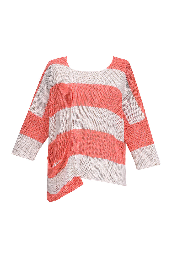 Luxe Pocket-Hem Sweater, Peach