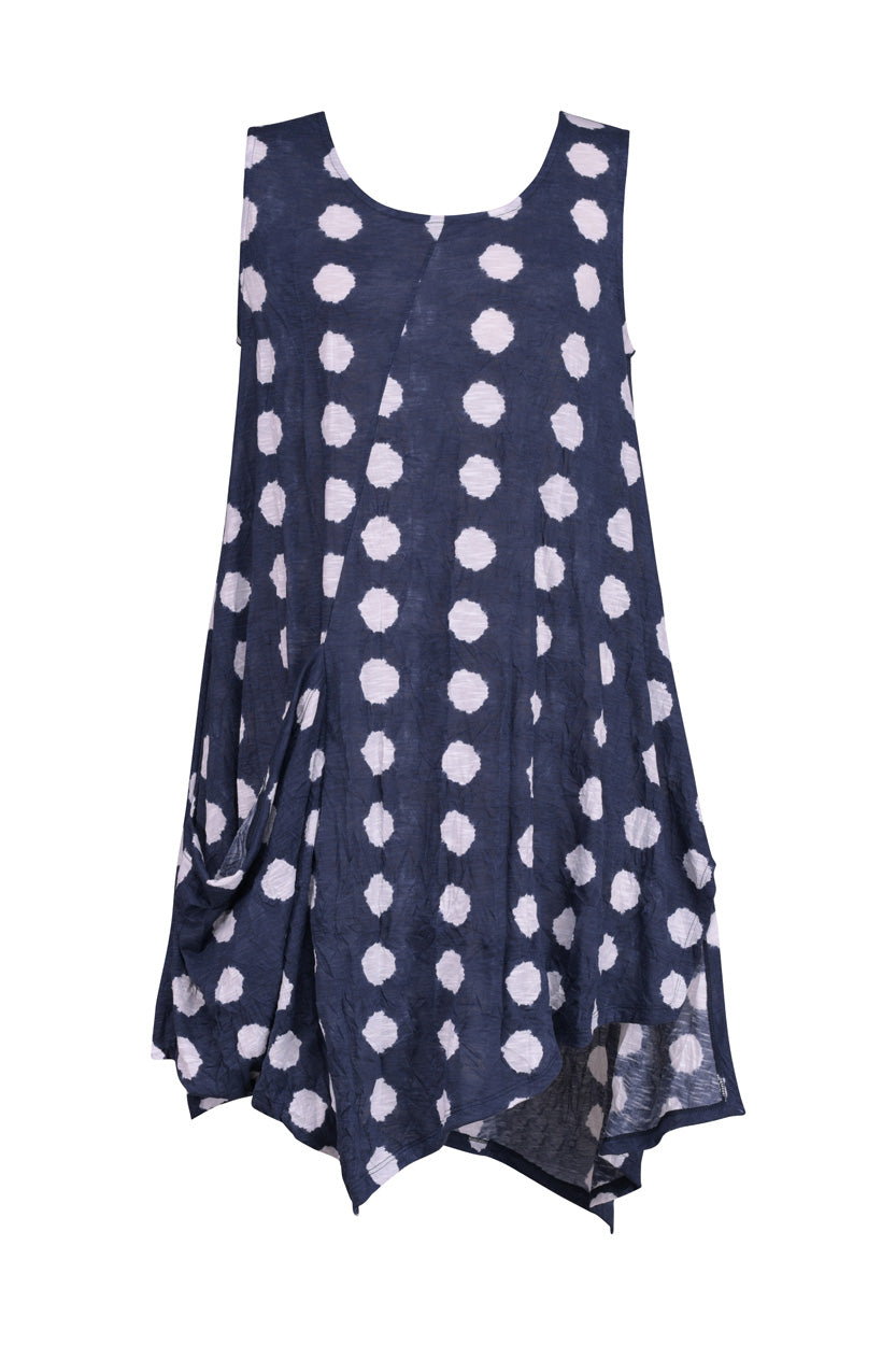 Spark Crinkle Tunic Top, Navy