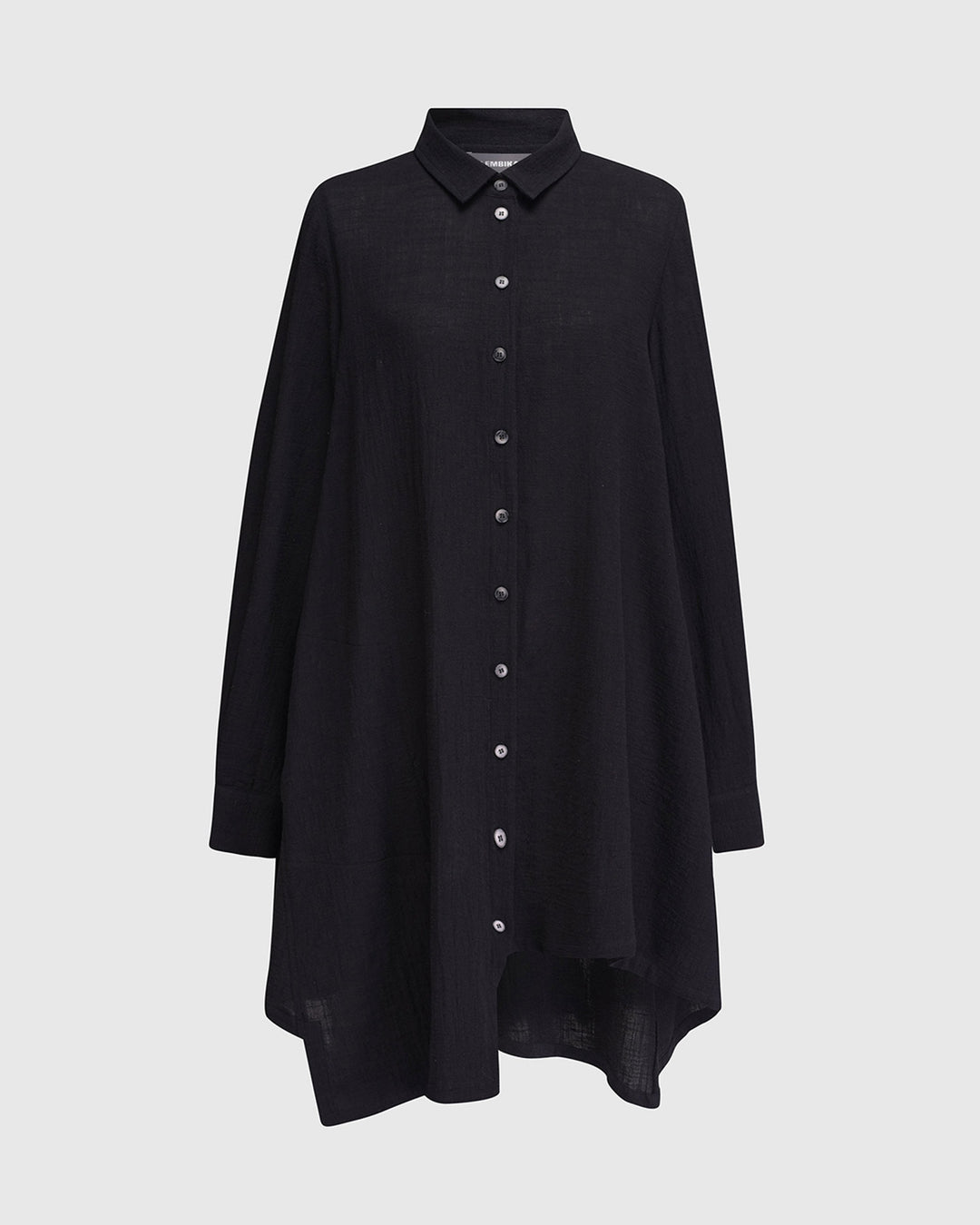 Pippa Muslin Tunic Shirt, Black