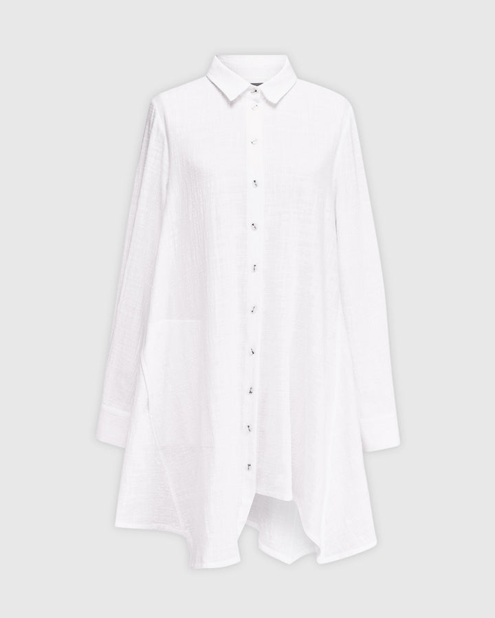 Pippa Muslin Tunic Shirt, White