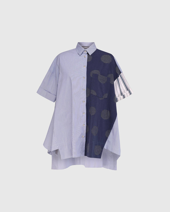 Tao Trapeze Button-Front Shirt, Navy