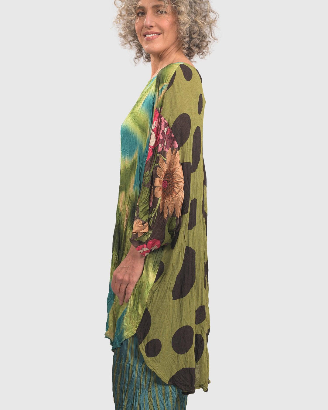 Fantasia Tunic Top, Aqua - Alembika Designer Women's Clothing