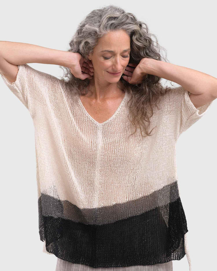 Arc Tunic Sweater, White - Alembika Designer Women's Clothing