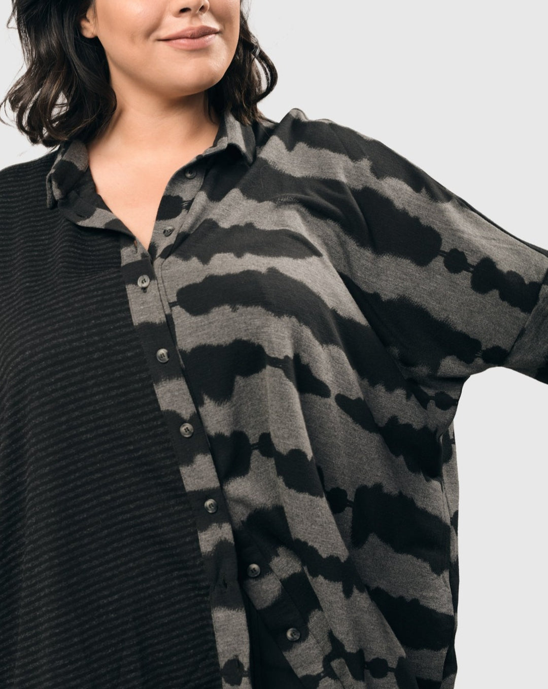 Kai Button-up Shirt, Tie Dye/Stripe