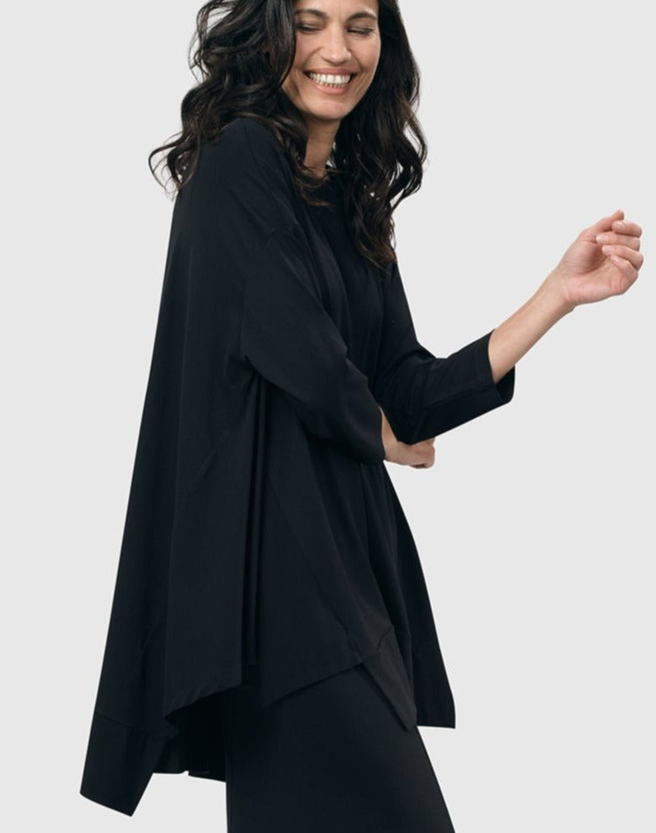 Essential Oversized Trapeze Top, Black