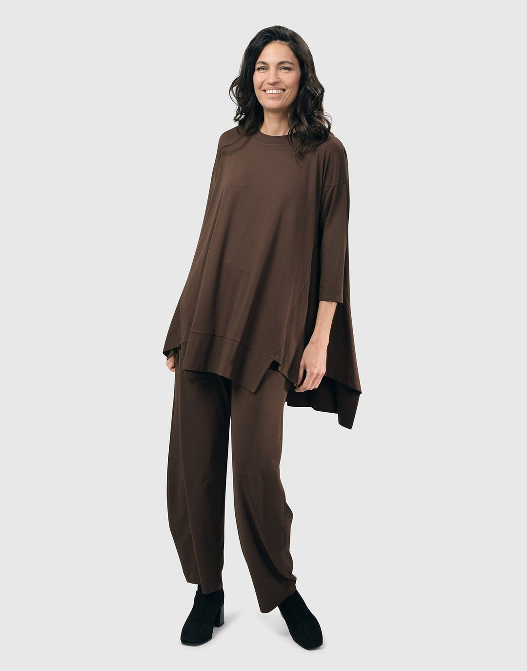 Essential Oversized Trapeze Top, Coffee