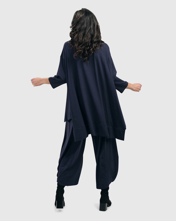 Essential Oversized Trapeze Top, Navy
