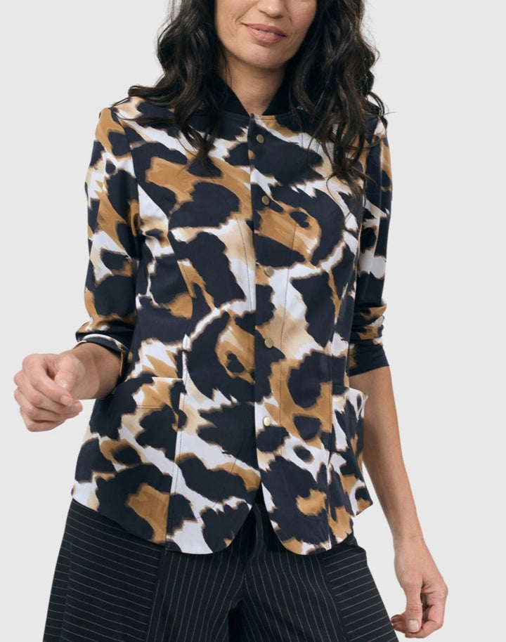 Tekbika Relaxed Shirt Jacket, Leopard