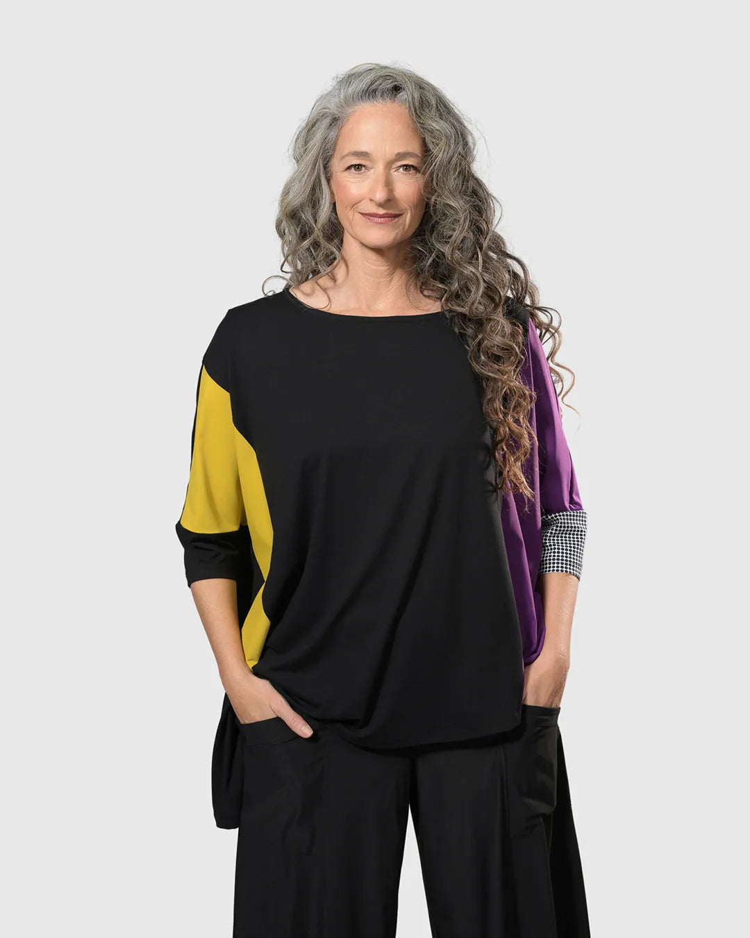 Tekbika Angie Asymmetry Top, Multi Yellow