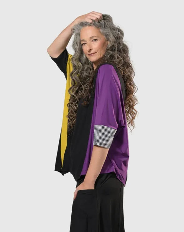 Tekbika Angie Asymmetry Top, Multi Yellow