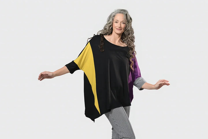 Tekbika Angie Asymmetry Top, Multi Yellow