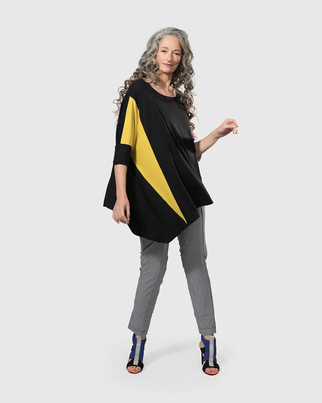 Tekbika Angie Asymmetry Top, Multi Yellow
