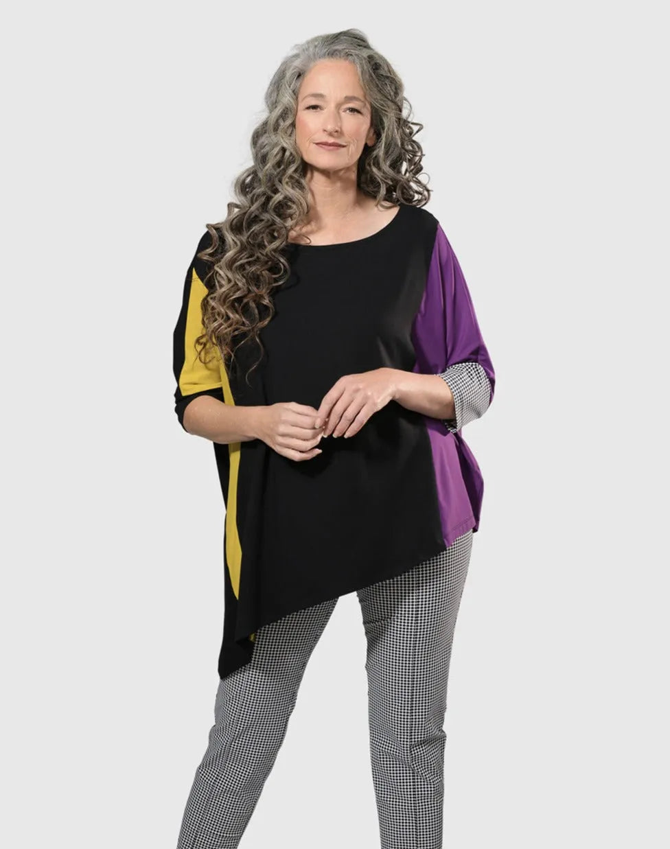 Tekbika Angie Asymmetry Top, Multi Yellow