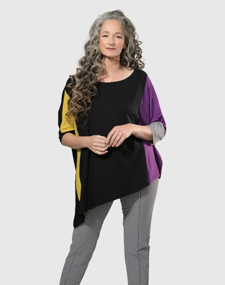 Tekbika Angie Asymmetry Top, Multi Yellow