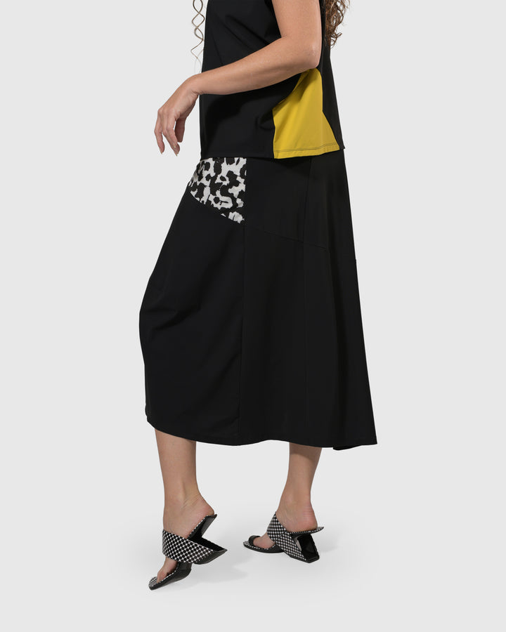 Tekbika Swing Maxi Skirt, Yellow/print
