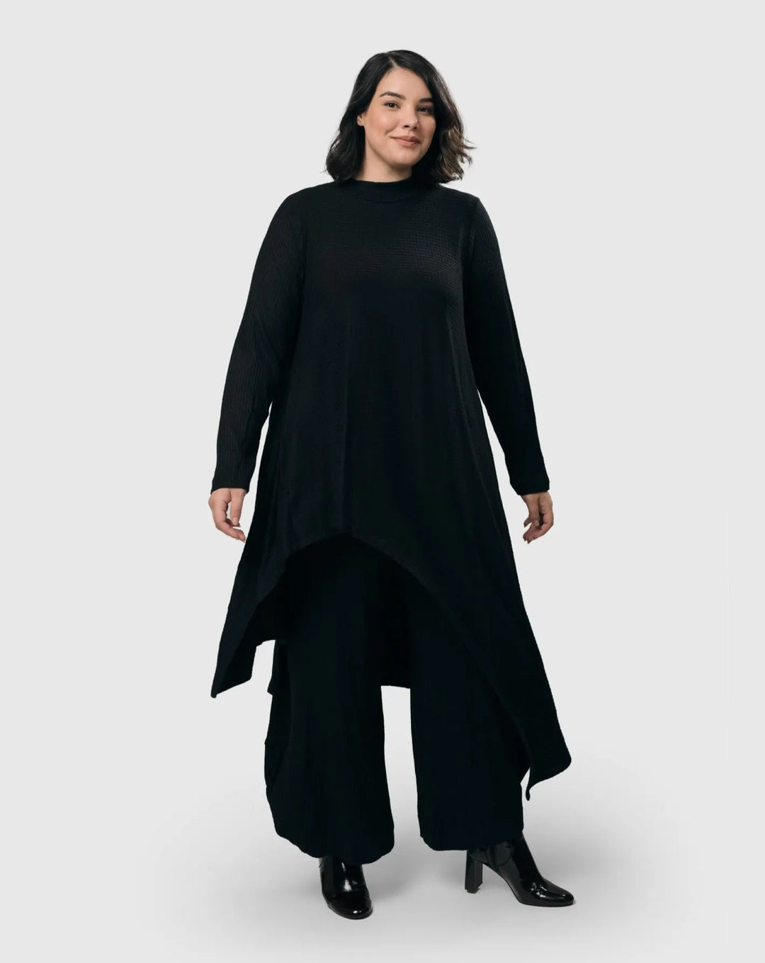 Waffle Punto Pants, Black