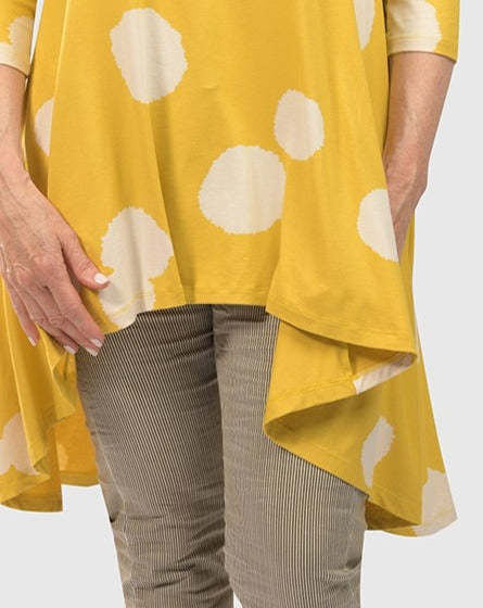 Perfect Swing Tunic Top, Canary Spots
