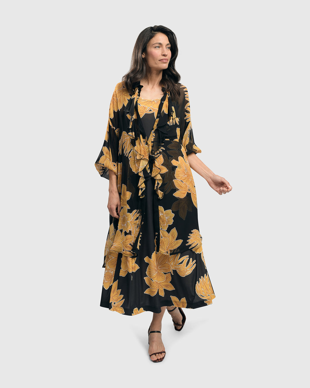 Molokai Sleeveless Swing Maxi Dress, Gold