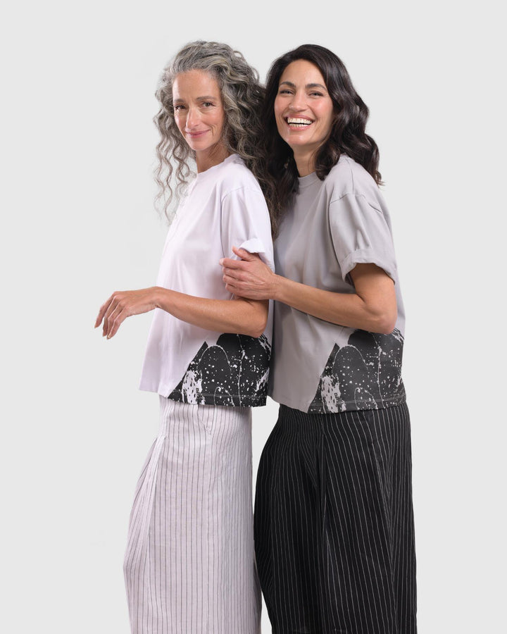 Cactus Jersey Tee, White - Alembika Designer Women's Clothing