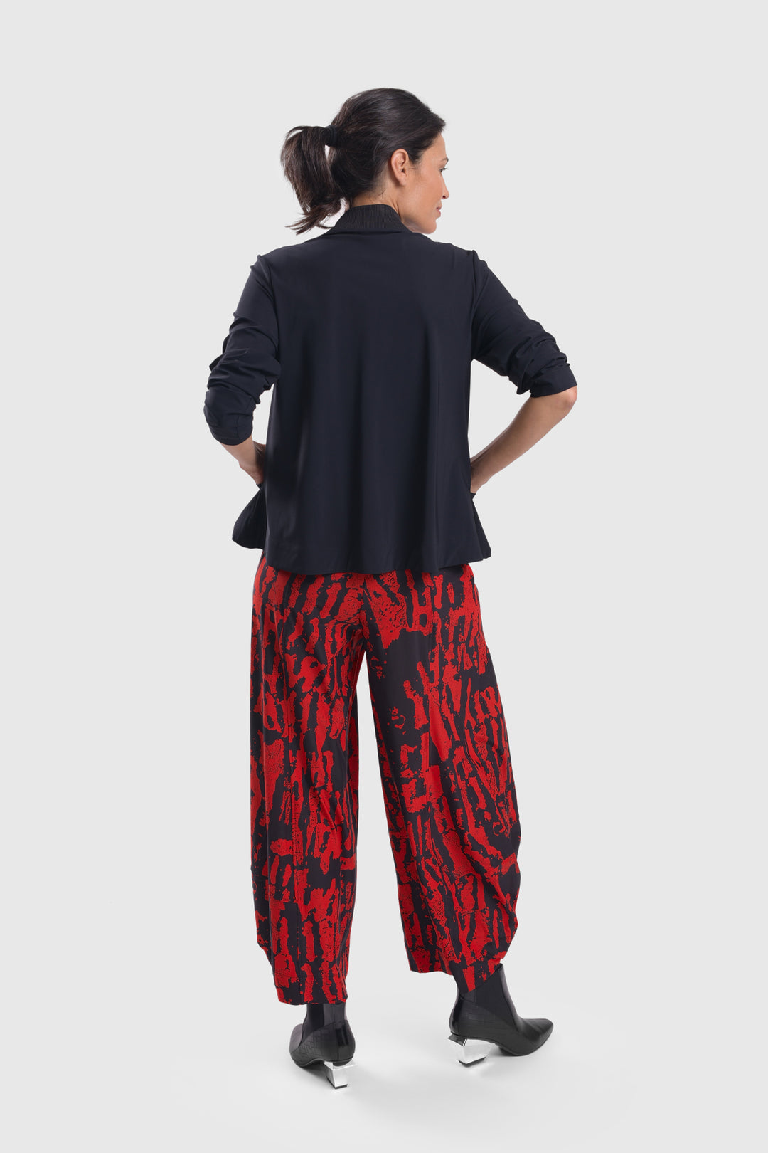 red & black tekbika graffiti punto pants for ladies over 50