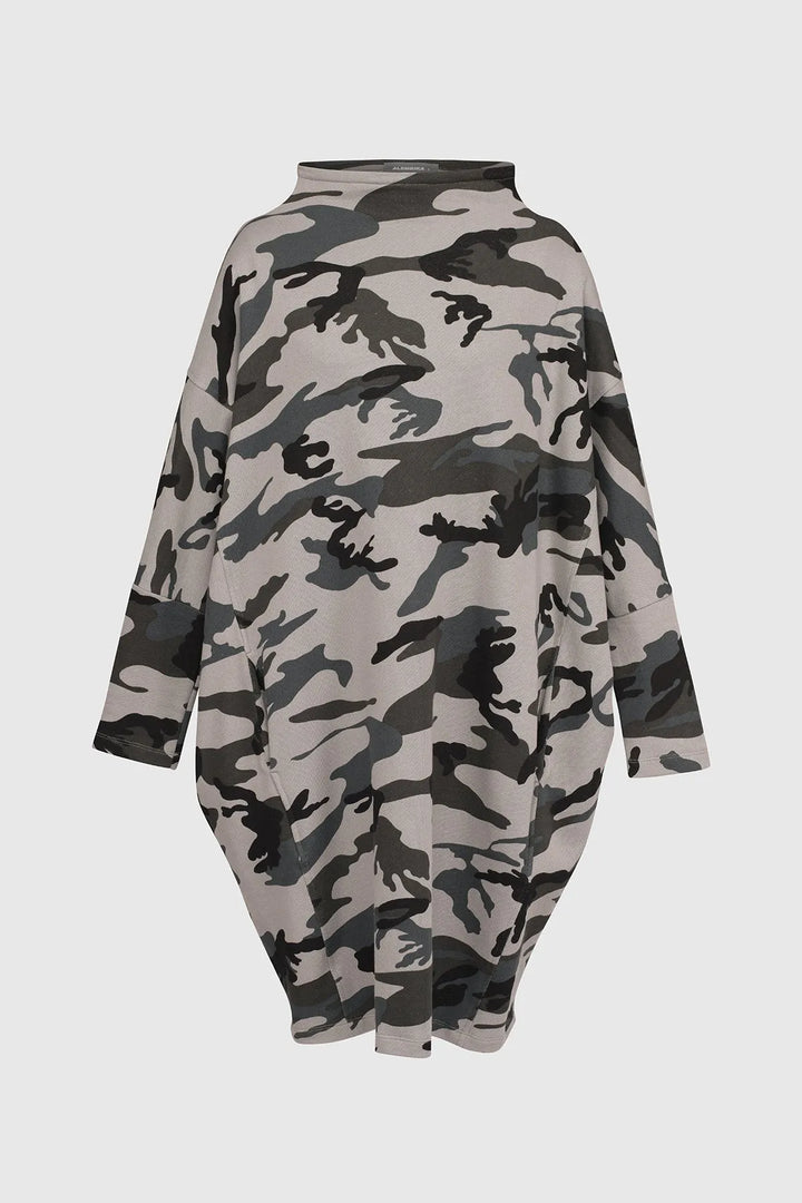 Urban Dolman Dress, Grey Camo