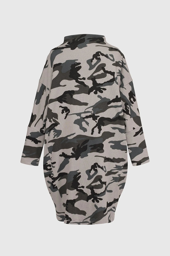 Urban Dolman Dress, Grey Camo