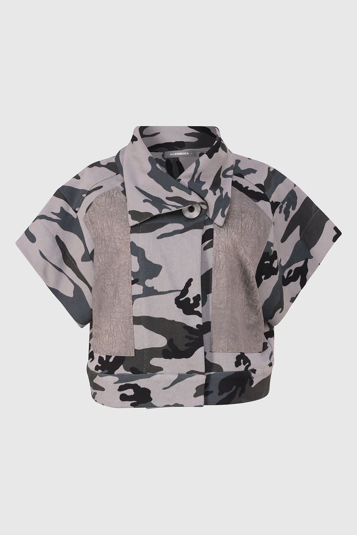Urban Crop Jacket, Grey Camo
