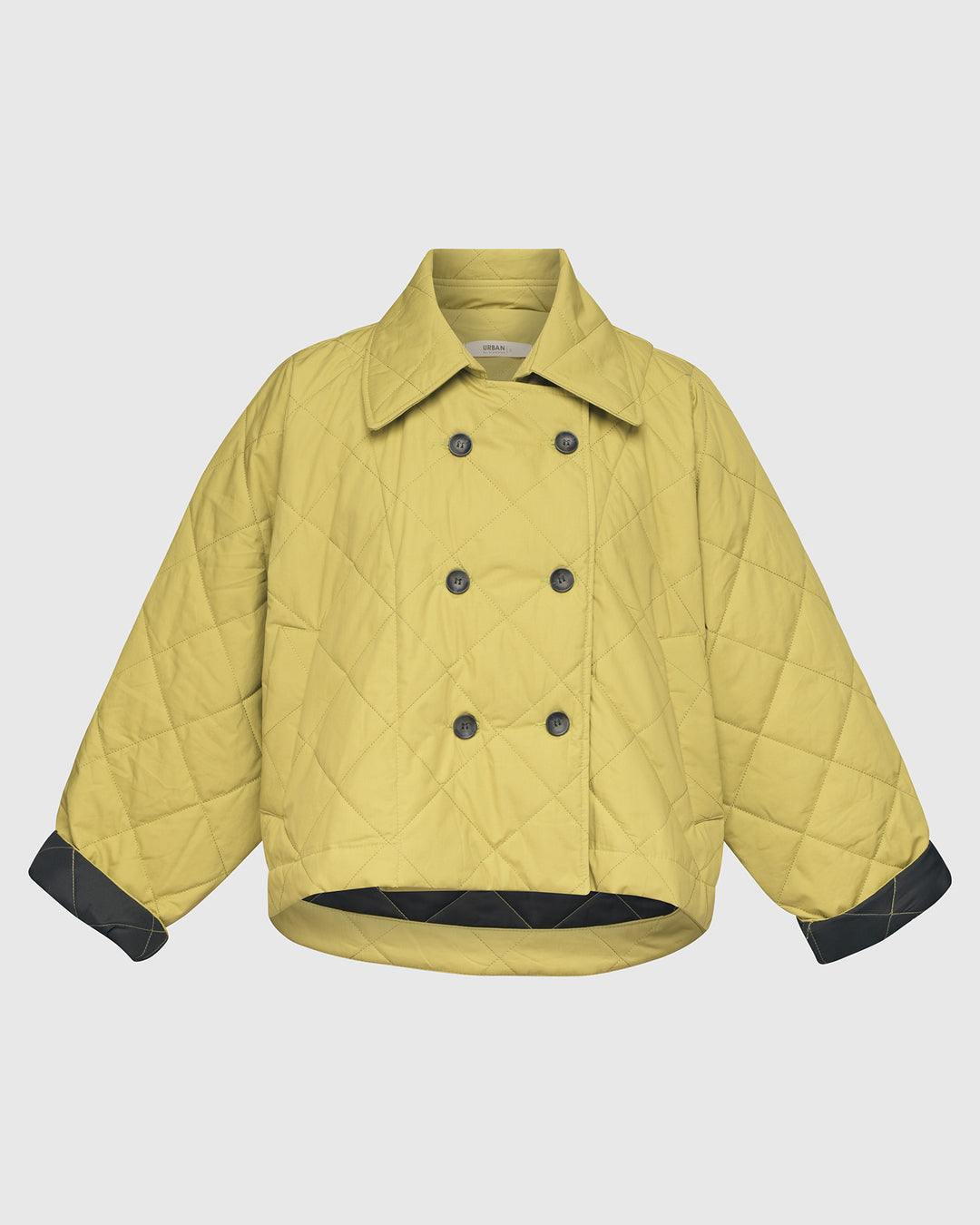 Urban Quilted DB Crop Jacket, Yellow