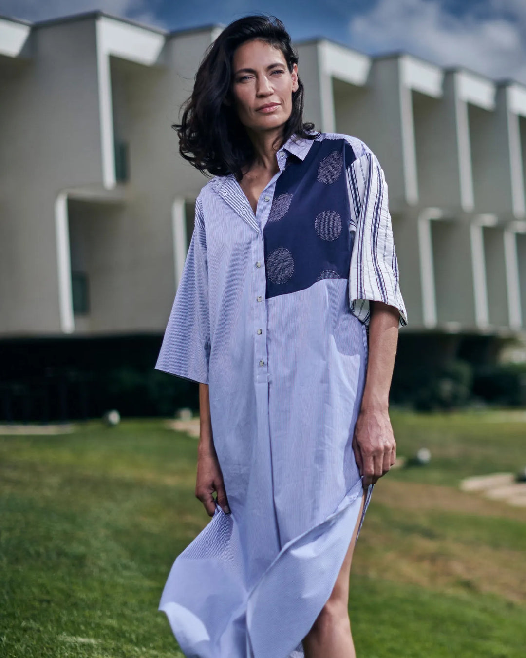 Tao Tunic Shirtdress, Navy
