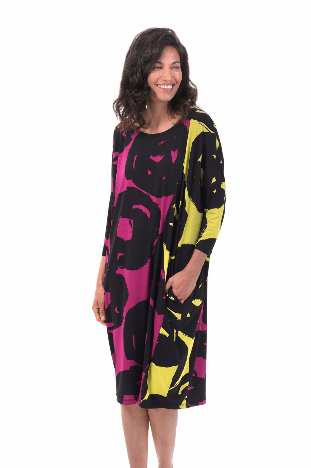 Art Print Cocoon Dress - Alembika Designer Women's Clothing