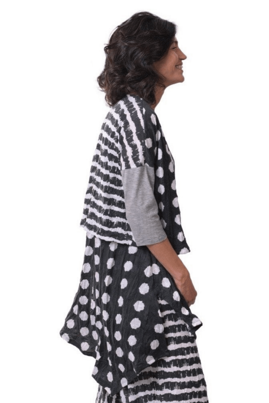 Duet Crinkle Cardigan, Charcoal - Alembika Designer Women's Clothing
