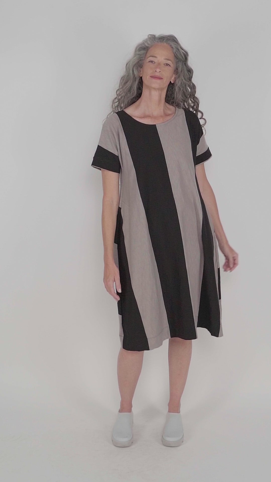 Urban Anna Stripe A-line Maxi Dress, Ash/black
